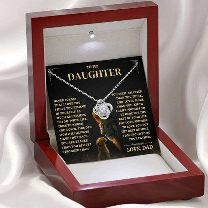 TO MY DAUGHTER FROM DAD NECKLACE - Premium Love Knot Necklace (SKUJ06-88)