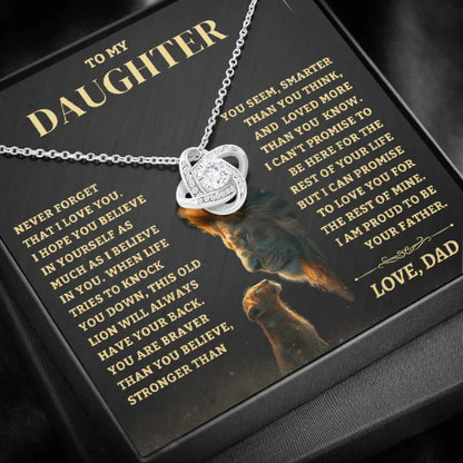 TO MY DAUGHTER FROM DAD NECKLACE - Premium Love Knot Necklace (SKUJ06-88)