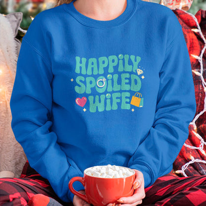 Best Wife Shirt, Wife and Husband Unisex T-Shirt/Hoodie/Sweatshirt HLT00 - Gift for wife T shirt, spoiled wife   Happily Spoiled Wife Premium T-Shirt