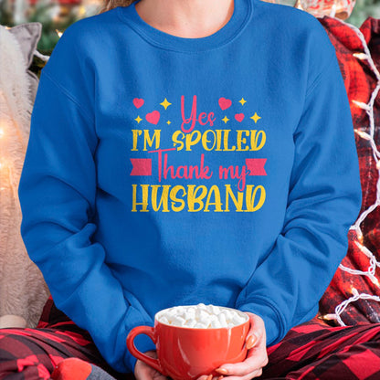 Best Wife Shirt, Wife and Husband Unisex T-Shirt/Hoodie/Sweatshirt HLT00 - Gift for wife T shirt, spoiled wife   Funny Wife I’M Spoiled Thank My Husband Spoiled Wife T-Shirt (3)