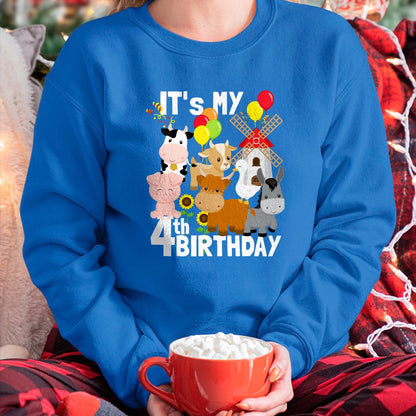 Best Farmer Life Shirt, Funny Farmer UnisexT-Shirt/Hoodie/Sweatshirt HLT00 - Farm Animals 4 Year Old It's My 4th Birthday Party Farm T-Shirt