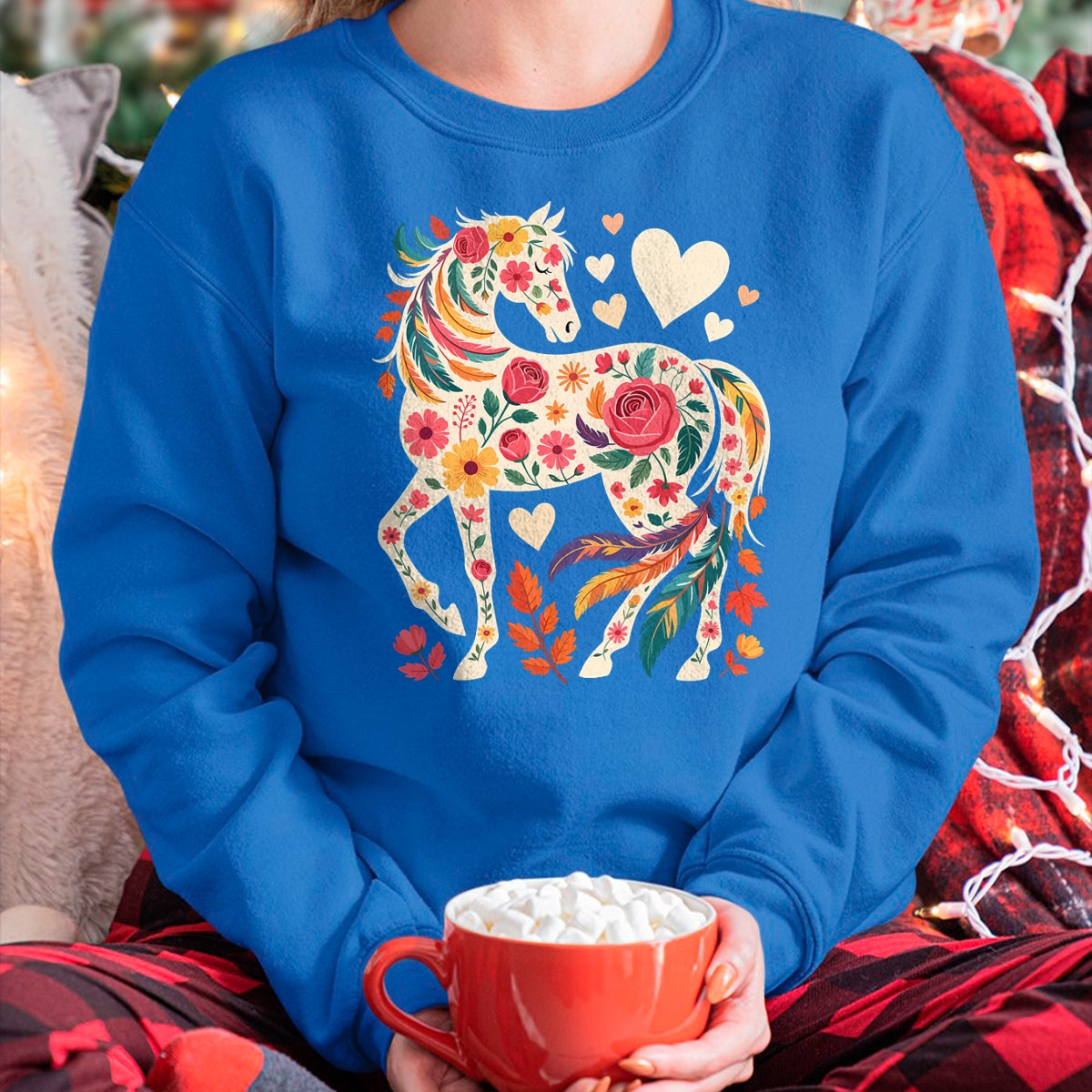 Best Horse Lover Shirt , Funny Horse UnisexT-Shirt/Hoodie/Sweatshirt HLT00 - Floral Horse Equestrian Western Cowgirl T-Shirt