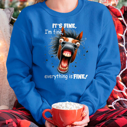 Best Horse Lover Shirt , Funny Horse UnisexT-Shirt/Hoodie/Sweatshirt HLT00 - Funny Horse It_s Fine I_m Fine Everything Is Fine T-Shirt