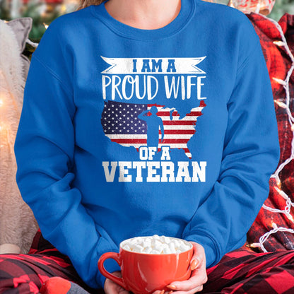 Best Wife Shirt, Wife and Husband Unisex T-Shirt/Hoodie/Sweatshirt HLT00 - Gift for wife T shirt, lucky wife   Proud Wife Of Veteran Nothing Scares Patriotic Veterans Day T-Sh