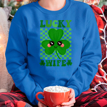 Best Wife Shirt, Wife and Husband Unisex T-Shirt/Hoodie/Sweatshirt HLT00 - Gift for wife T shirt, lucky wife   Womens Lucky Wife Rainbow St Patricks Day Lucky Wife Premium T-S