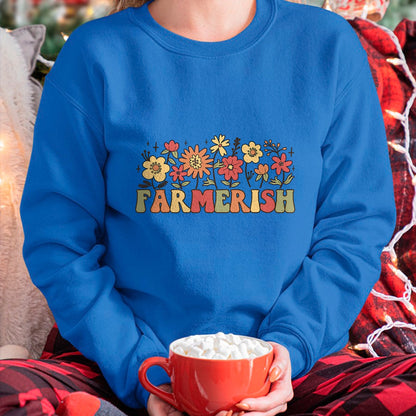 Best Farmer Life Shirt, Funny Farmer UnisexT-Shirt/Hoodie/Sweatshirt HLT00 - Farmerish Groovy Retro Floral Farmer Wife Daughter T-Shirt