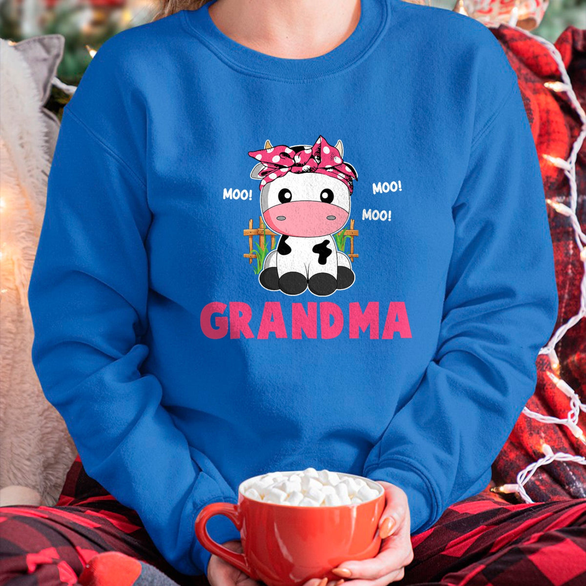 Best Grandma Shirt, Proud Grandma Unisex T-Shirt/Hoodie/Sweatshirt HLT00 - Funny Grandma Cow Cute Cow Farmer Birthday Matching Family T-Shirt