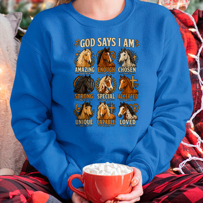 Best Horse Lover Shirt , Funny Horse UnisexT-Shirt/Hoodie/Sweatshirt HLT00 - God Says I Am Horse Bible Verse Faith Affirmation T-Shirt
