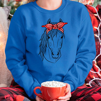Best Horse Lover Shirt , Funny Horse UnisexT-Shirt/Hoodie/Sweatshirt HLT00 - Funny Horse Lovers Tee  Red Bandana Print for Girls & Women T-Shirt