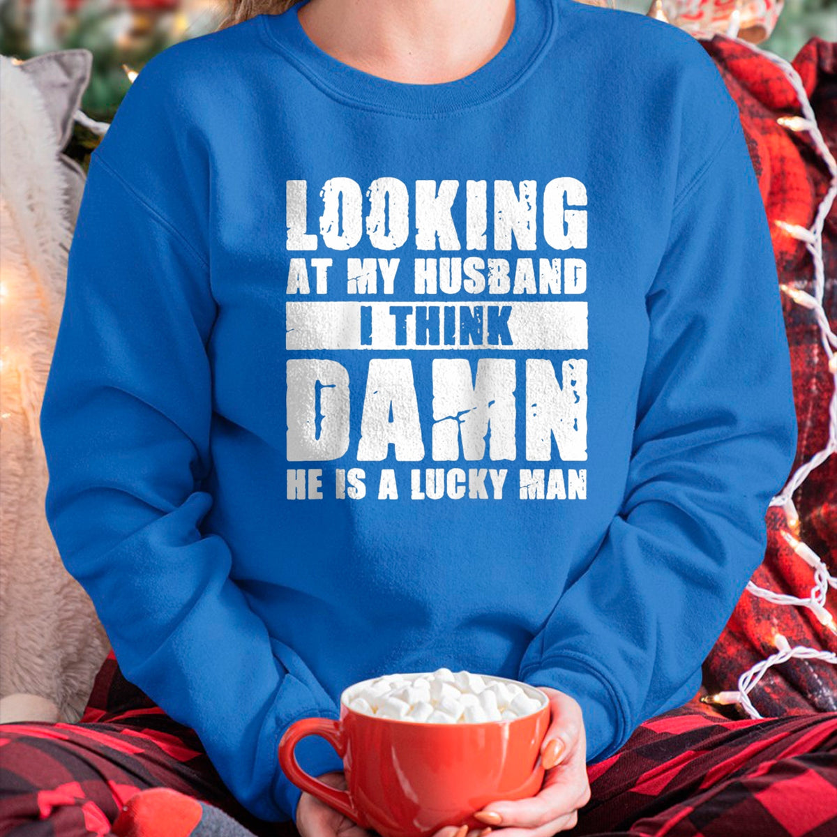 Best Wife Shirt, Wife and Husband Unisex T-Shirt/Hoodie/Sweatshirt HLT00 - Gift for wife T shirt, lucky wife   He is a Lucky Husband - Anniversary Gift - Man & Wife Raglan Bas