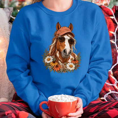 Best Horse Lover Shirt , Funny Horse UnisexT-Shirt/Hoodie/Sweatshirt HLT00 - Cute Floral Horse Western Cowgirl for Kids Girls T-Shirt