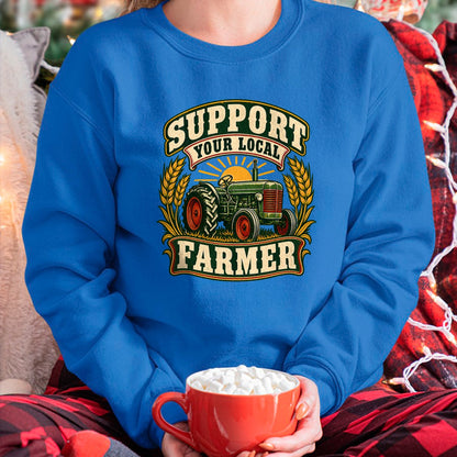 Best Farmer Life Shirt, Funny Farmer UnisexT-Shirt/Hoodie/Sweatshirt HLT00 - Support Your Local Farmer Vintage Tractor Wheat Sunrise Farm T-Shirt