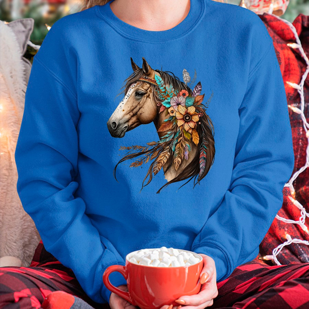 Best Horse Lover Shirt , Funny Horse UnisexT-Shirt/Hoodie/Sweatshirt HLT00 - Floral Wild Horse Country Horse Riding T-Shirt