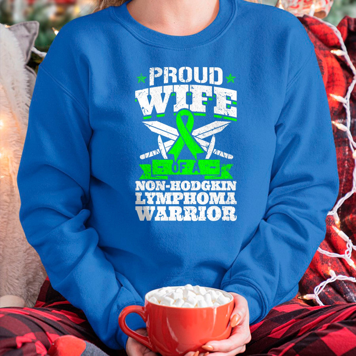 Best Wife Shirt, Wife and Husband Unisex T-Shirt/Hoodie/Sweatshirt HLT00 - Gift for wife T shirt, lucky wife   Proud Wife Of A Non-Hodgkin Lymphoma Warrior Awareness T-Shirt