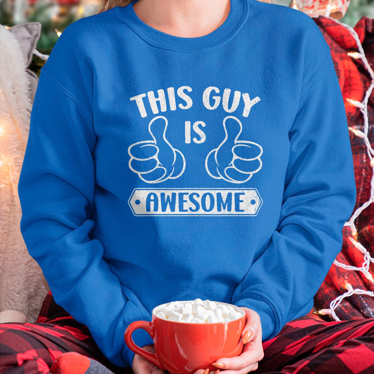 Best Wife Shirt, Wife and Husband Unisex T-Shirt/Hoodie/Sweatshirt HLT00 - This Guy Is Awesome Thumbs Funny Self-Promoting Statement T-Shirt