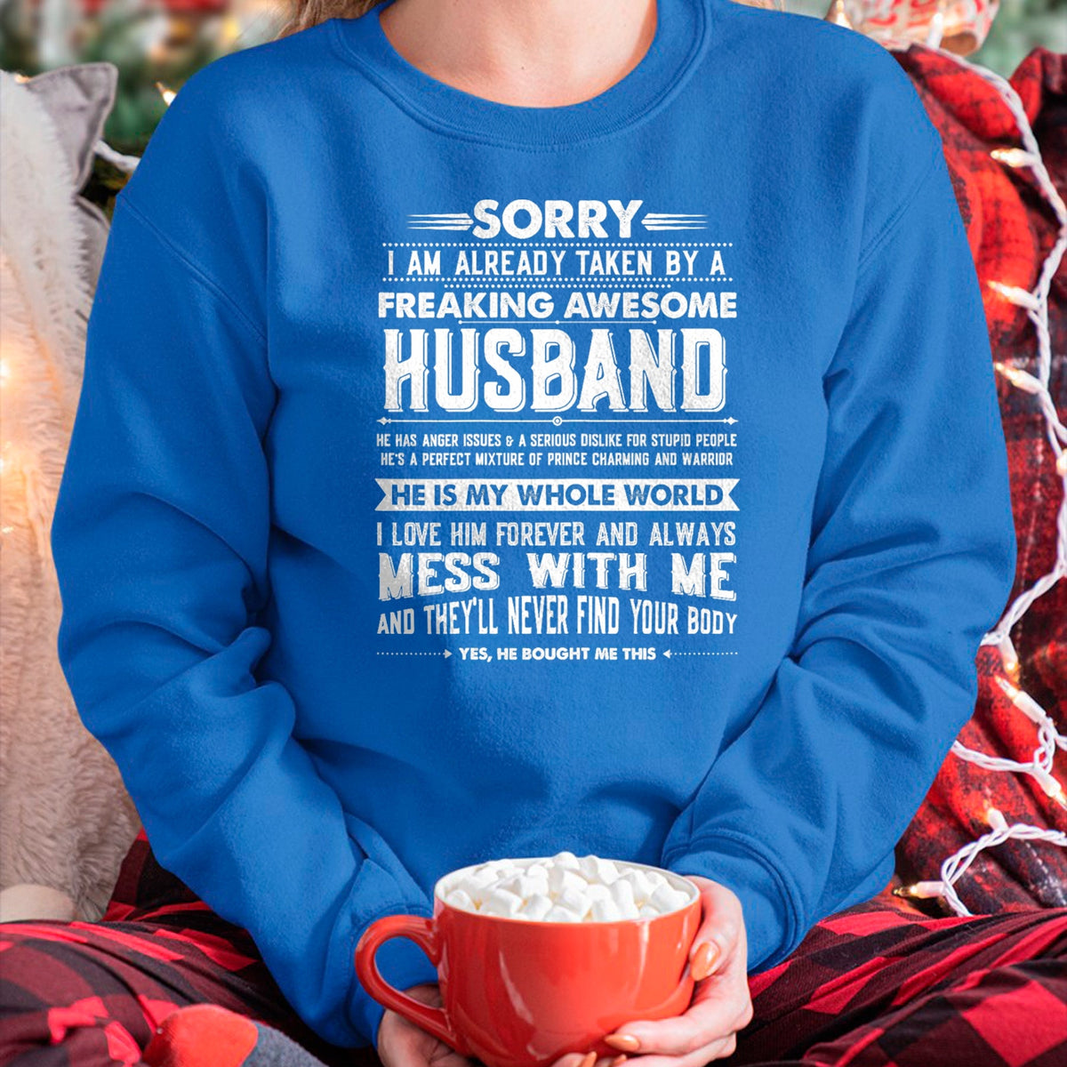 Best Wife Shirt, Wife and Husband Unisex T-Shirt/Hoodie/Sweatshirt HLT00 - Taken by a Freaking Awesome Husband Funny Wife T-Shirt (1)