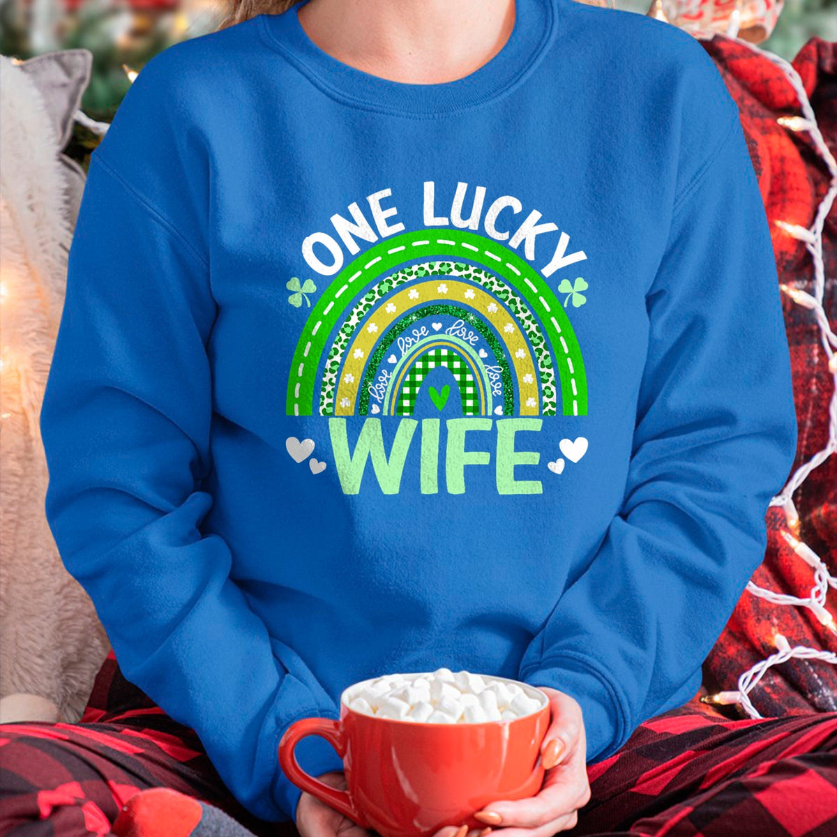 Best Wife Shirt, Wife and Husband Unisex T-Shirt/Hoodie/Sweatshirt HLT00 - Gift for wife T shirt, lucky wife   St Patricks Day Clover One Lucky Wife Rainbow Shamrock T-Shirt