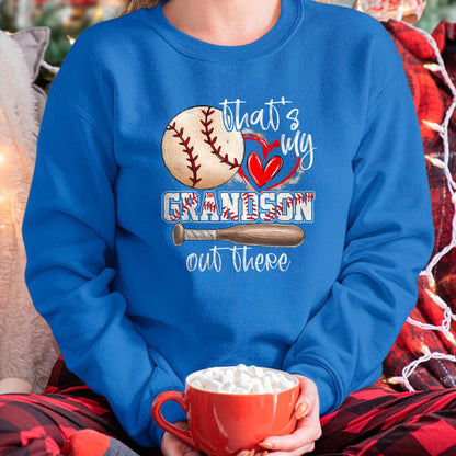 Best Grandma Shirt, Proud Grandma Unisex T-Shirt/Hoodie/Sweatshirt HLT00 - That'S My Grandson Out There Baseball Grandma Mothers Day T-Shirt