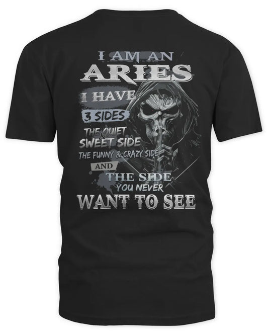 ARIES - I HAVE 3 SIDES - BIRTHDAY T-SHIRT FOR MEN