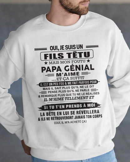 Oui, je suis un garçon têtu – T-shirt | Cadeau d’anniversaire de papa pour son fils - nttd00 / fr00 (SKU12-260-00)