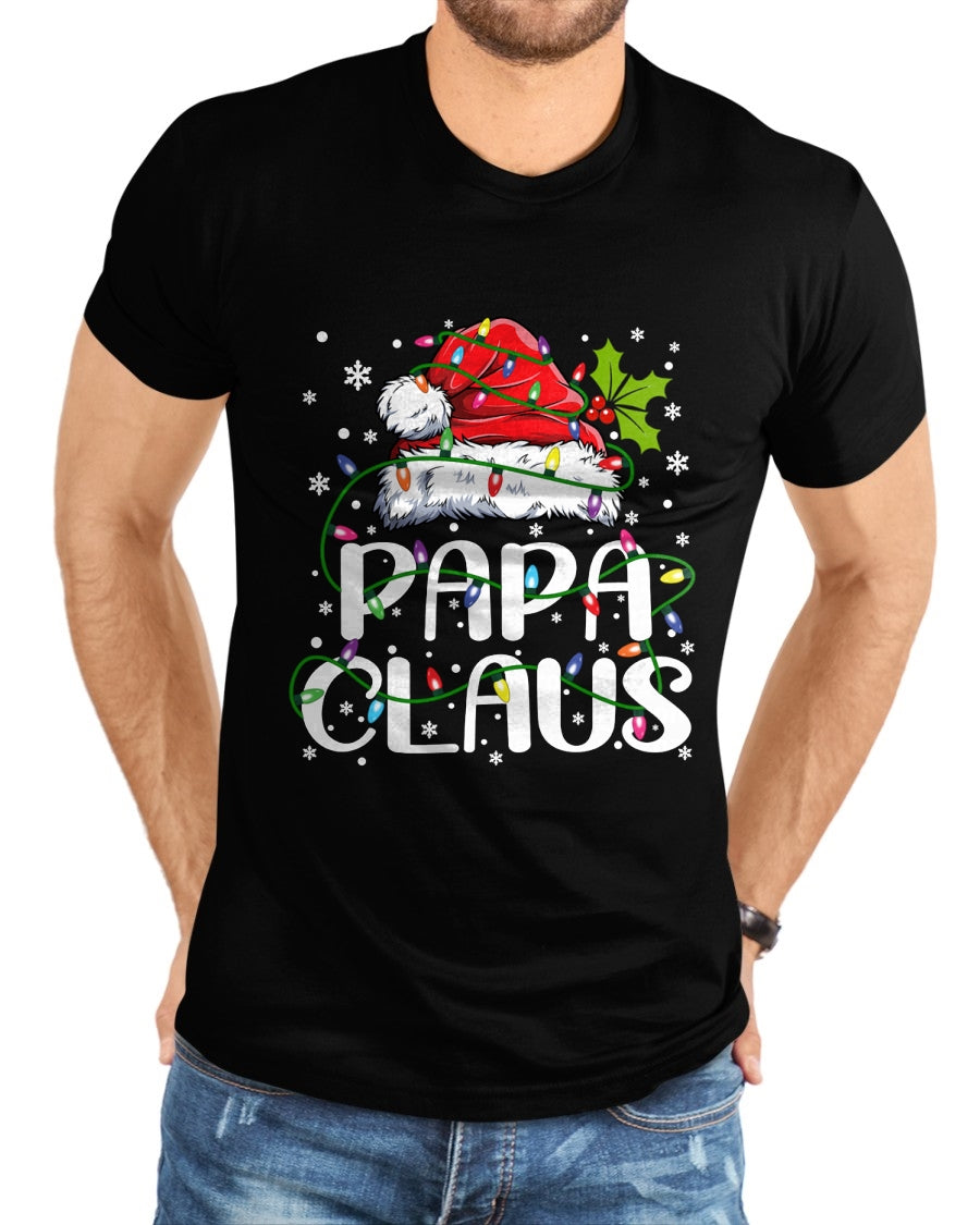 Papa Claus Christmas Lights Pajama Family Matching T-Shirt - Christmas Unisex T-Shirt/Hoodie/Sweatshirt - HNDS00