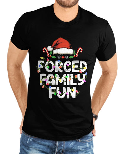 Forced Family Fun Christmas Pajamas Funny T-Shirt - Christmas Unisex T-Shirt/Hoodie/Sweatshirt - HNDS00
