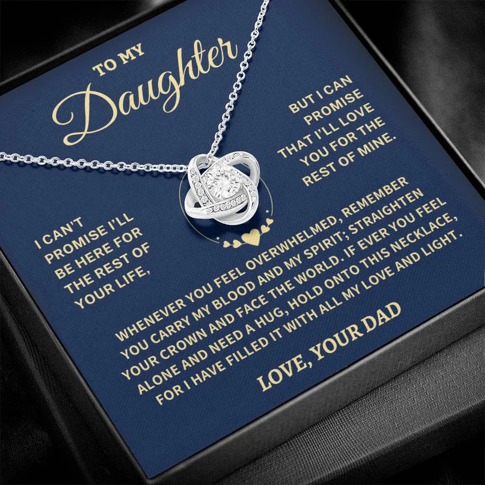 To My Daughter From Dad Necklace - Premium Love Knot Necklace