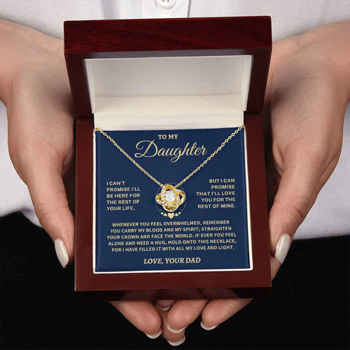 To My Daughter From Dad Necklace - Premium Love Knot Necklace