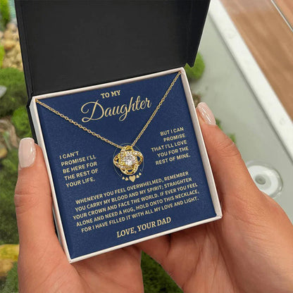 To My Daughter From Dad Necklace - Premium Love Knot Necklace