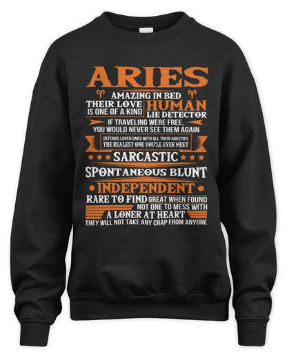 ARIES - HUMAN LIE DETECTOR - BIRTHDAY T-SHIRT FOR MEN