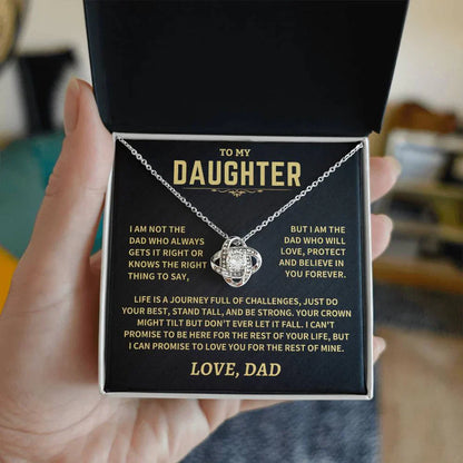 TO MY DAUGHTER FROM DAD NECKLACE - Premium Love Knot Necklace