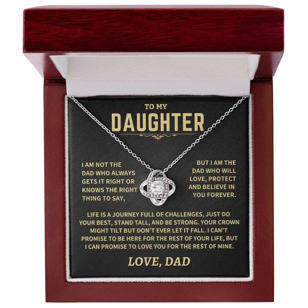 TO MY DAUGHTER FROM DAD NECKLACE - Premium Love Knot Necklace