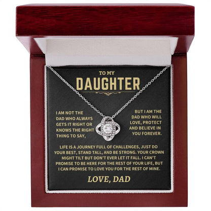 TO MY DAUGHTER FROM DAD NECKLACE - Premium Love Knot Necklace