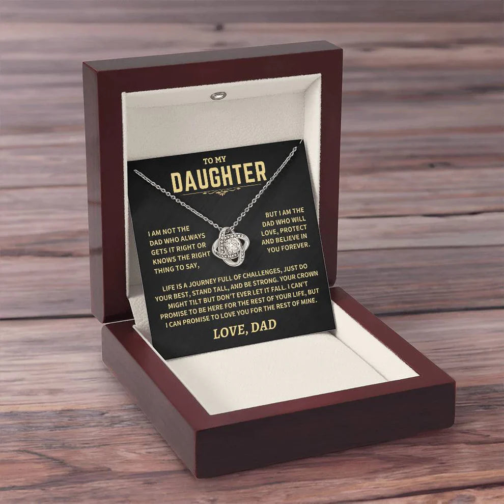 TO MY DAUGHTER FROM DAD NECKLACE - Premium Love Knot Necklace
