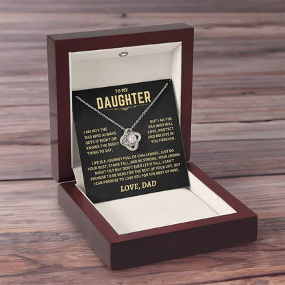 TO MY DAUGHTER FROM DAD NECKLACE - Premium Love Knot Necklace