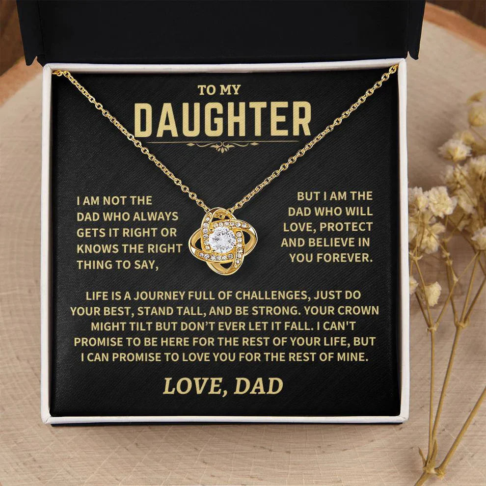 TO MY DAUGHTER FROM DAD NECKLACE - Premium Love Knot Necklace
