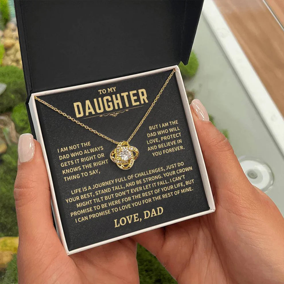 TO MY DAUGHTER FROM DAD NECKLACE - Premium Love Knot Necklace