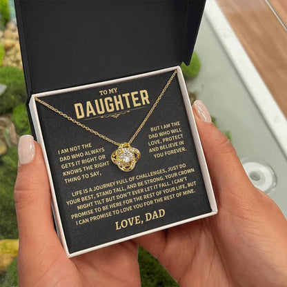 TO MY DAUGHTER FROM DAD NECKLACE - Premium Love Knot Necklace