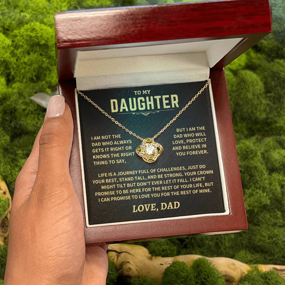 TO MY DAUGHTER FROM DAD NECKLACE - Premium Love Knot Necklace