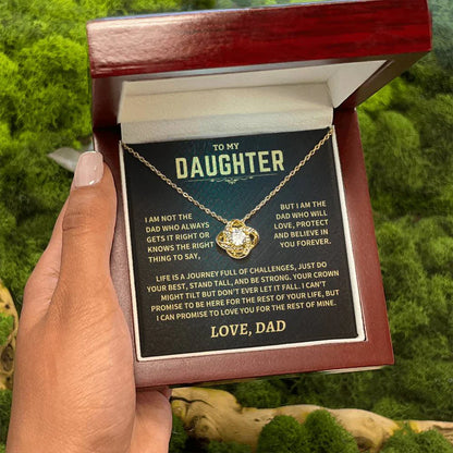 TO MY DAUGHTER FROM DAD NECKLACE - Premium Love Knot Necklace