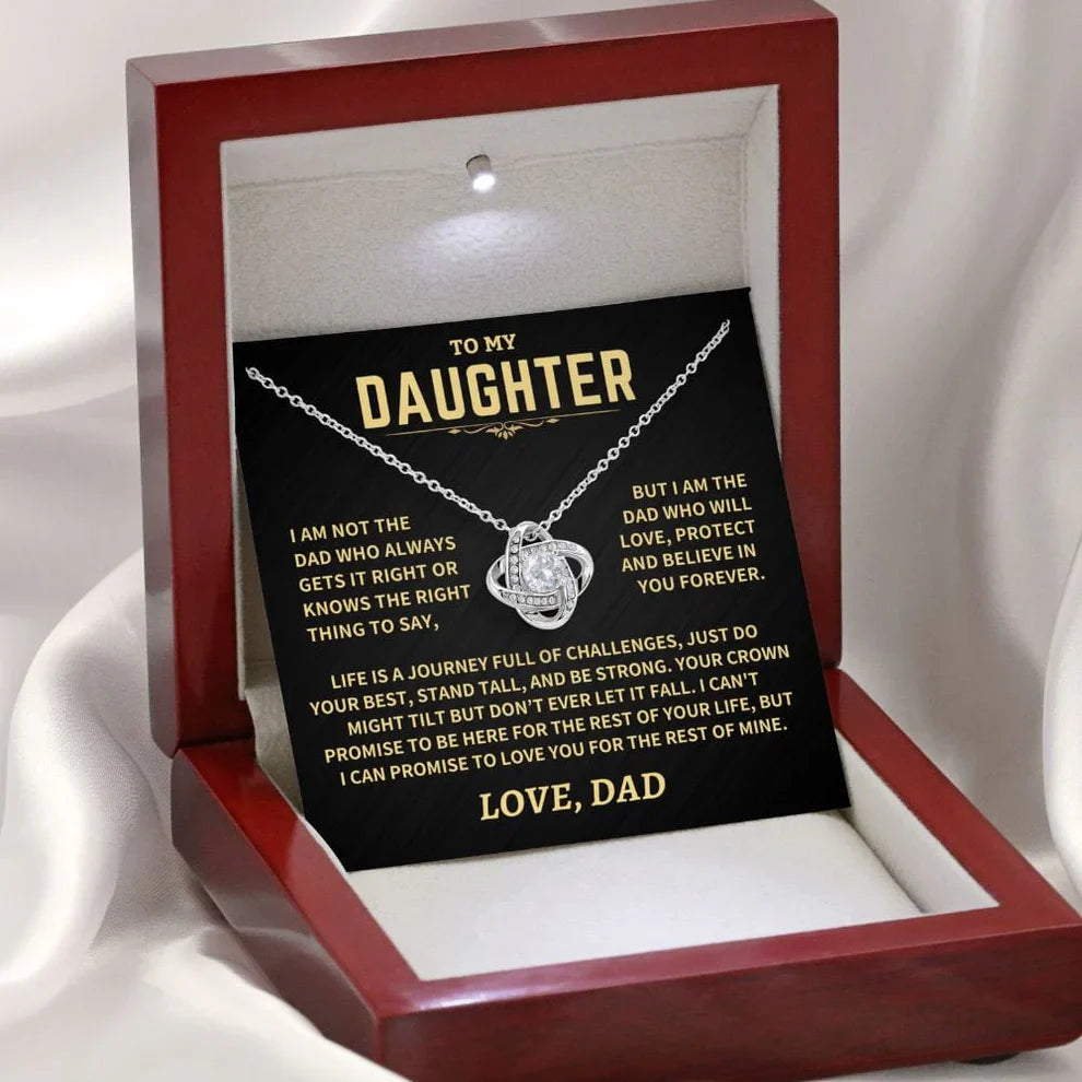 TO MY DAUGHTER FROM DAD NECKLACE - Premium Love Knot Necklace