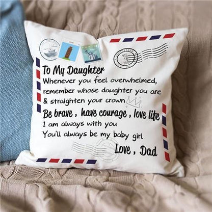 To My Daughter From Dad Pillow