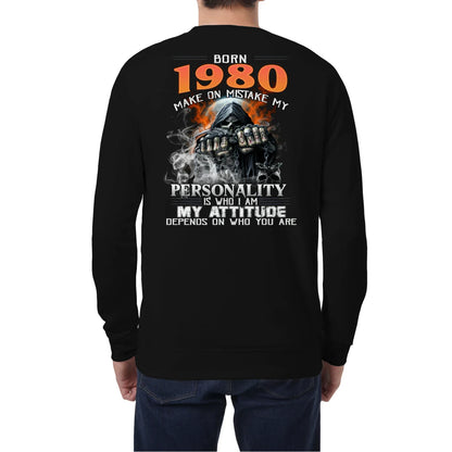 Born in 1980 – Bold Skull Attitude Tee for Legends Us1980