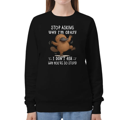 WHY I'M CRAZY I DON'T ASK WHY YOU'RE SO STUPID - BIRTHDAY GIFT FOR MEN/WOMEN - NTTD00