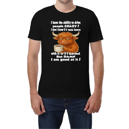 FUNNY SLOGAN T-SHIRT – CUTE COFFEE COW GRAPHIC TEE - BIRTHDAY GIFT FOR MEN/WOMEN - NTTD00 (SKU10-19)