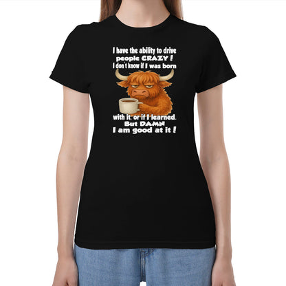 FUNNY SLOGAN T-SHIRT – CUTE COFFEE COW GRAPHIC TEE - BIRTHDAY GIFT FOR MEN/WOMEN - NTTD00 (SKU10-19)