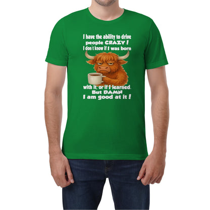 FUNNY SLOGAN T-SHIRT – CUTE COFFEE COW GRAPHIC TEE - BIRTHDAY GIFT FOR MEN/WOMEN - NTTD00 (SKU10-19)