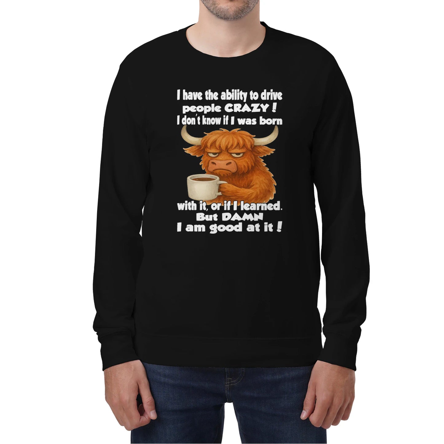 FUNNY SLOGAN T-SHIRT – CUTE COFFEE COW GRAPHIC TEE - BIRTHDAY GIFT FOR MEN/WOMEN - NTTD00 (SKU10-19)