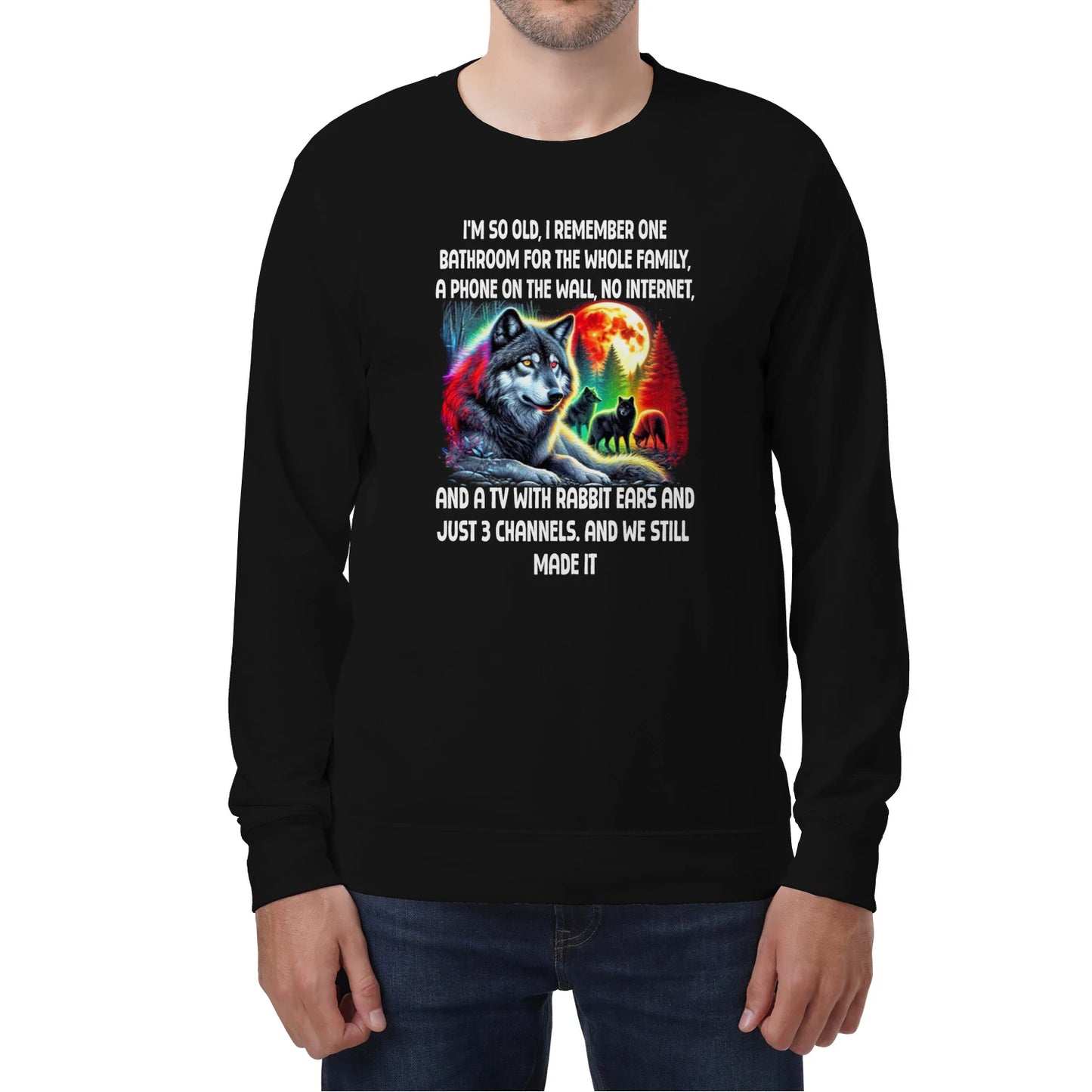 RETRO WOLF GRAPHIC TEE – FUNNY QUOTE SHIRT - BIRTHDAY GIFT FOR MEN/WOMEN - NTTD00 (SKU09-67)