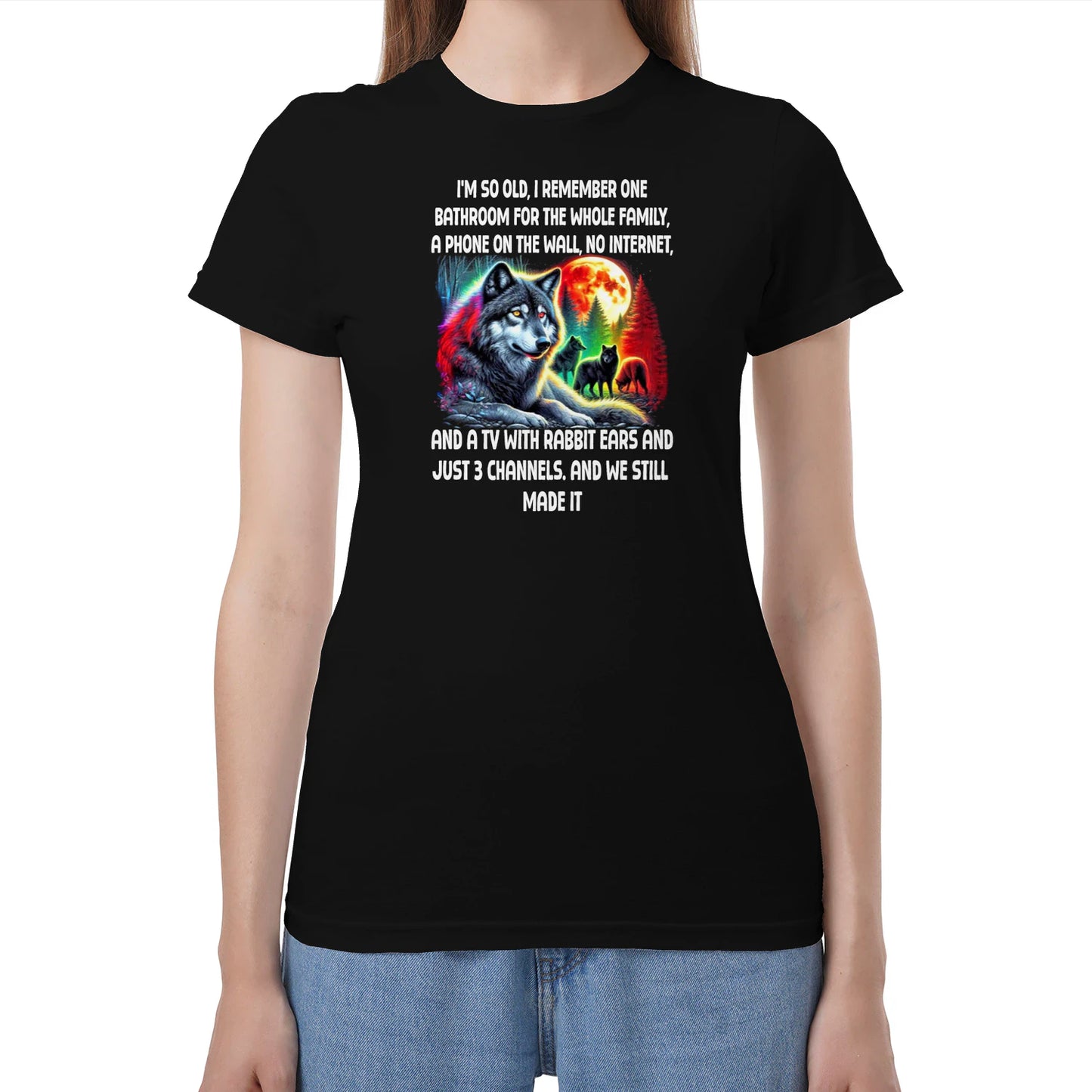 RETRO WOLF GRAPHIC TEE – FUNNY QUOTE SHIRT - BIRTHDAY GIFT FOR MEN/WOMEN - NTTD00 (SKU09-67)